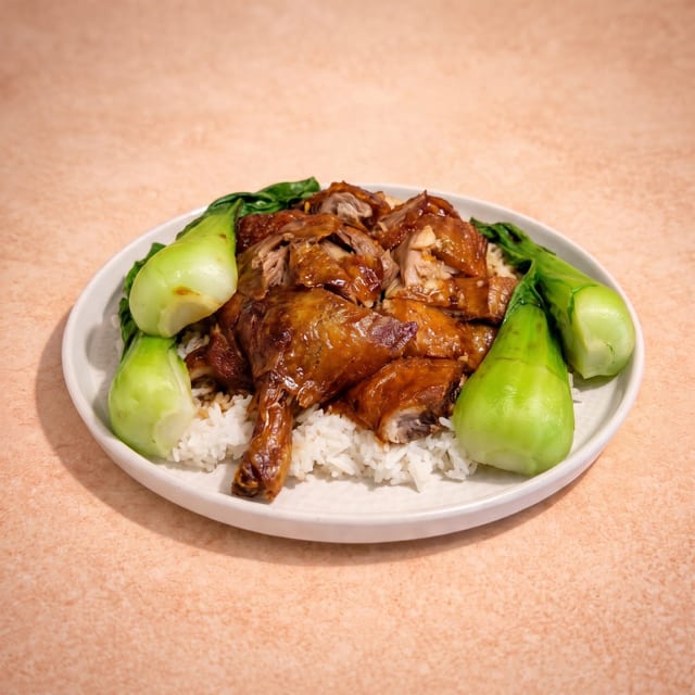 Roast Duck Over Steamed Rice (燒鴨燴飯).