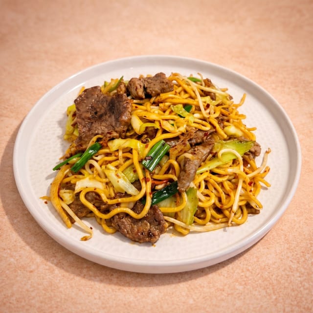 Szechuan Style Beef Lo Mein (香辣牛撈面).
