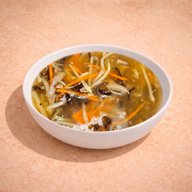 Shredded Duck w/ Mushroom Soup (雙菇鴨絲羹).