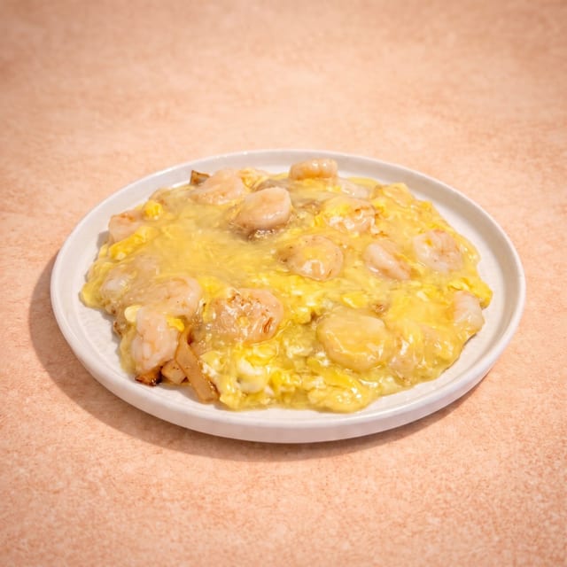 Shrimp w/ Egg Sauce Chow Fun (滑蛋蝦仁河粉).