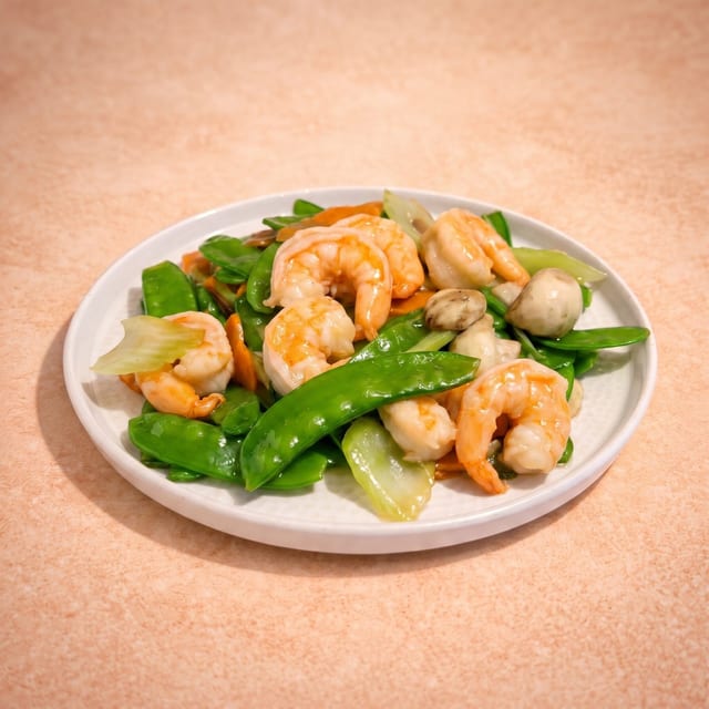 Prawns w/ Snow Peas (雪豆蝦球).